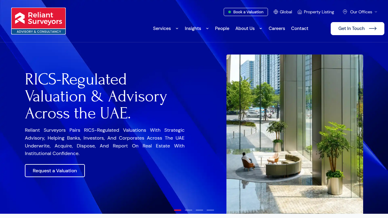 Official website of Reliant Surveyors, a key source for UAE real estate market reports.
