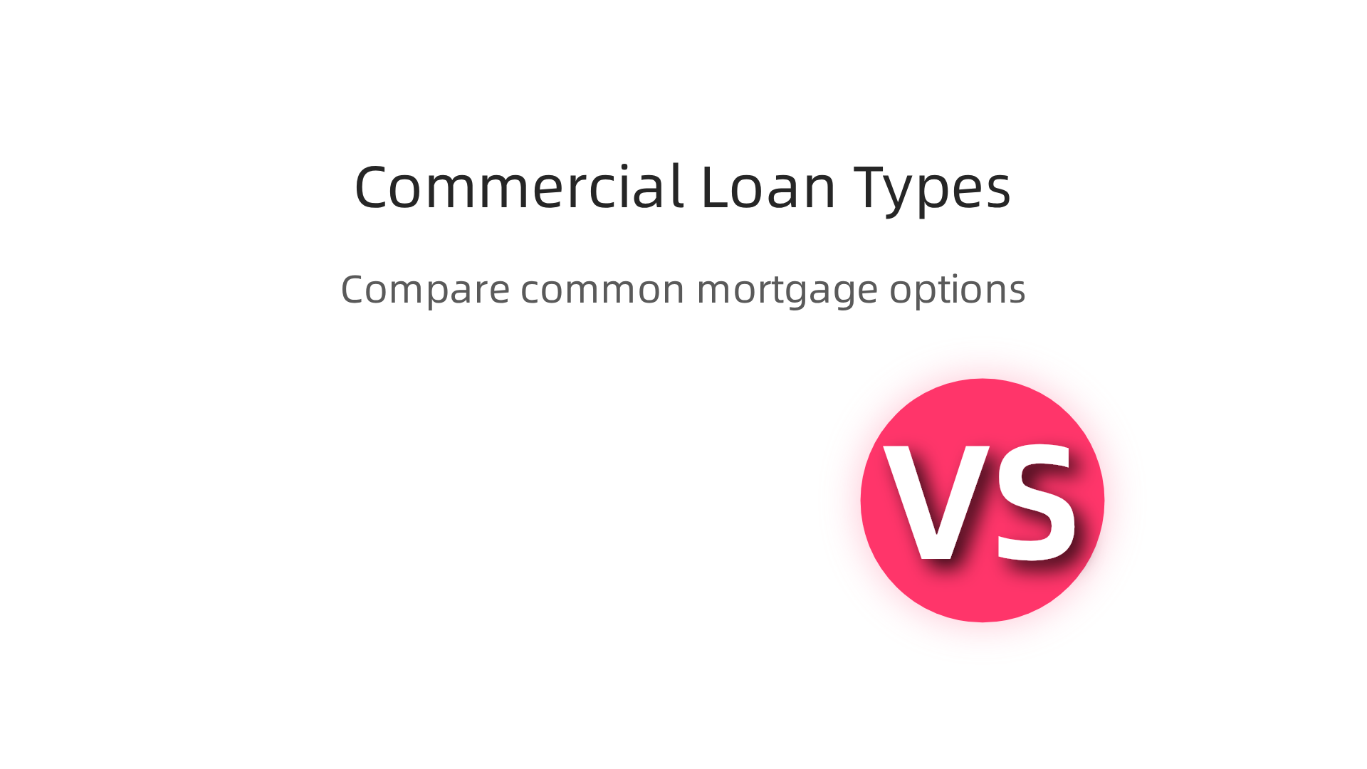 An infographic comparing various commercial mortgage options available for Dubai properties.