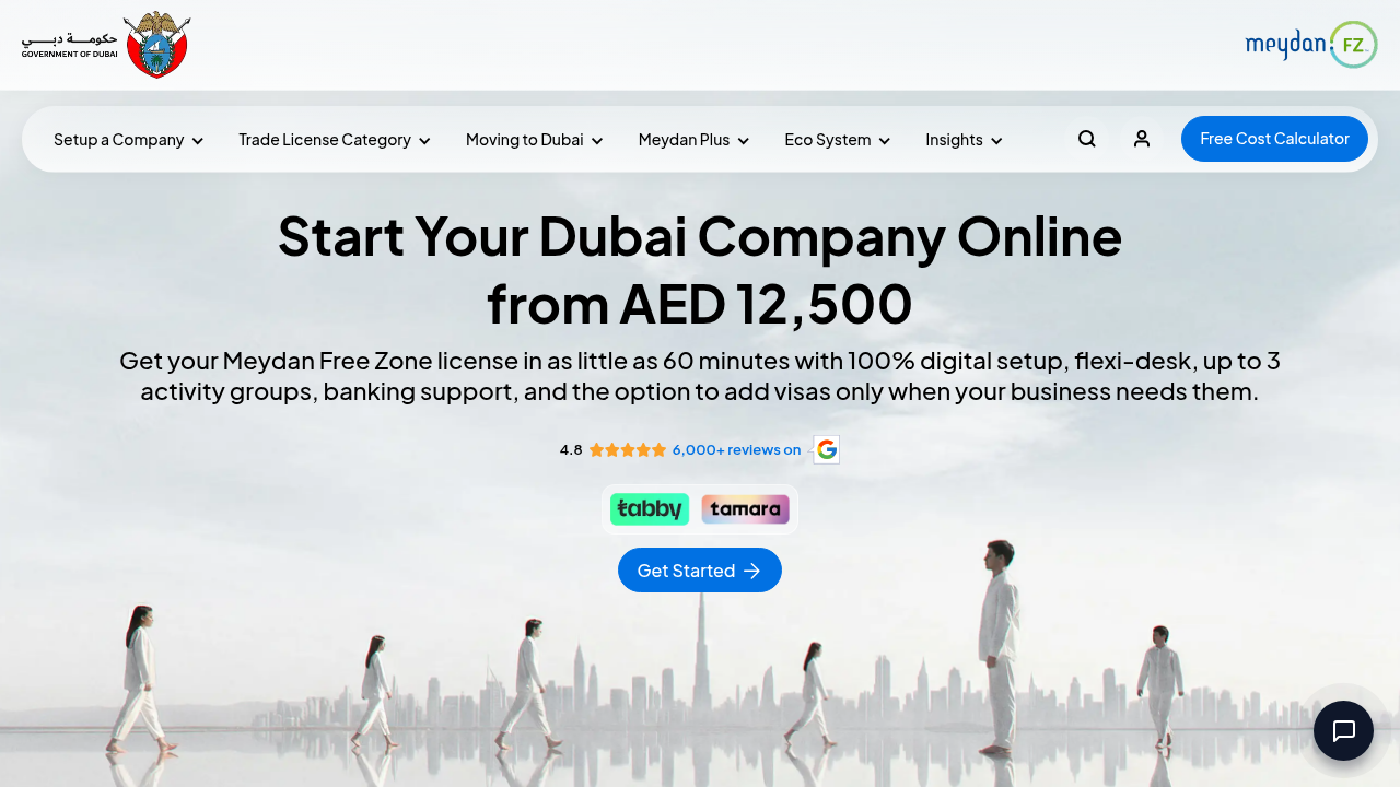 The official website of Meydan Free Zone, a key resource for information on commercial brokers and regulations in Dubai.
