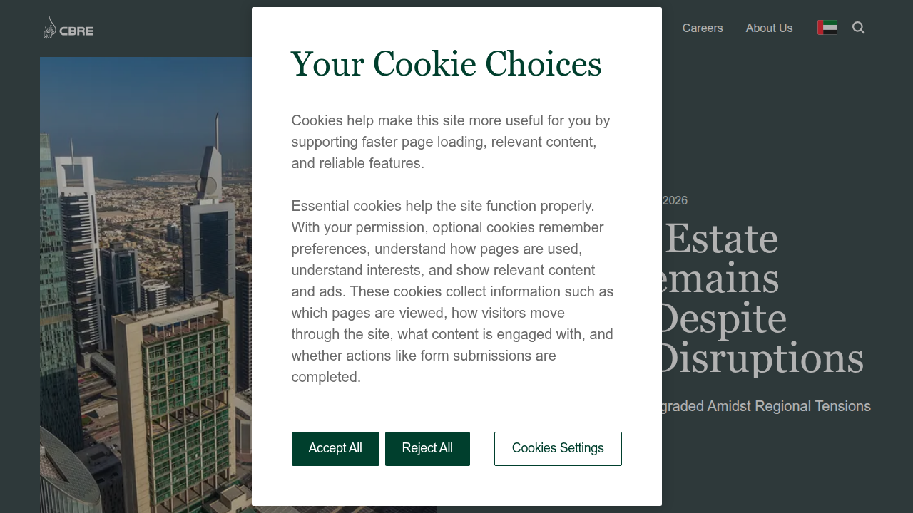 Access market reports and real estate services from CBRE UAE.