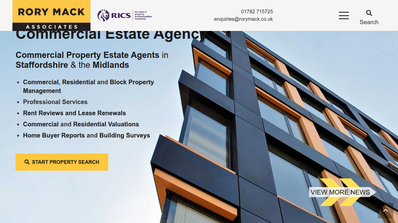 A screenshot of Rory Mack's website, providing guidance on commercial property due diligence checklists.